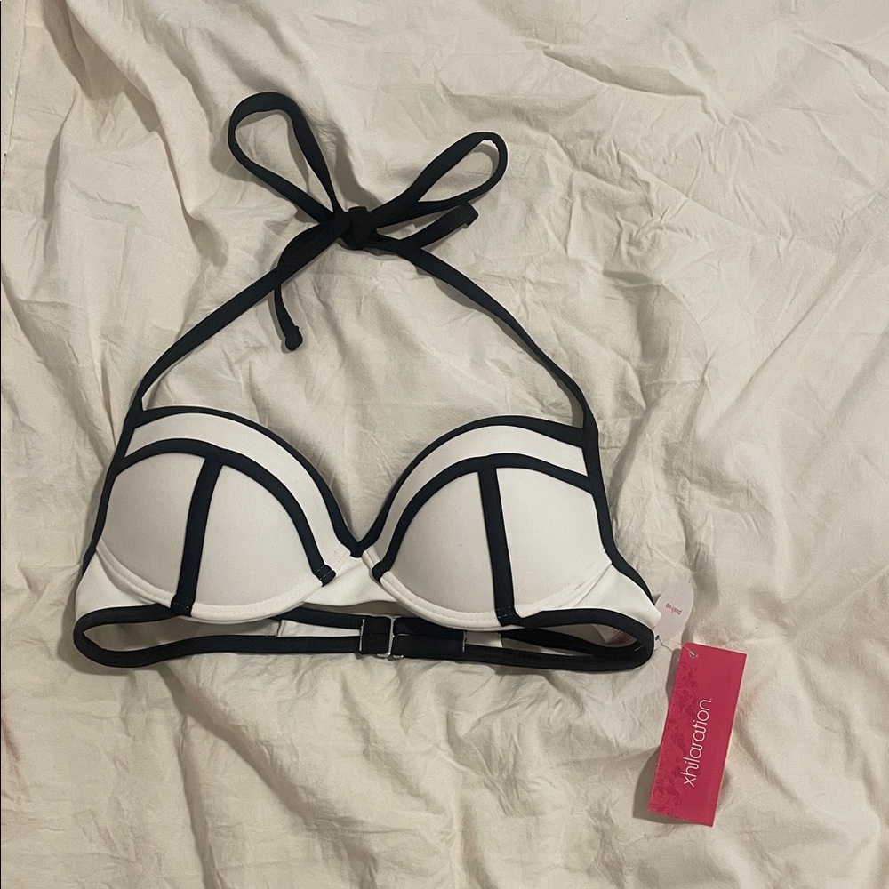 Xhilaration Black and White Bikini Top